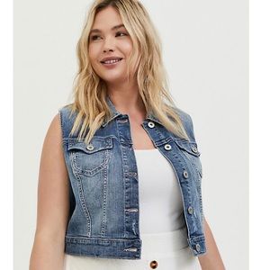 Torrid Crop Denim Vest